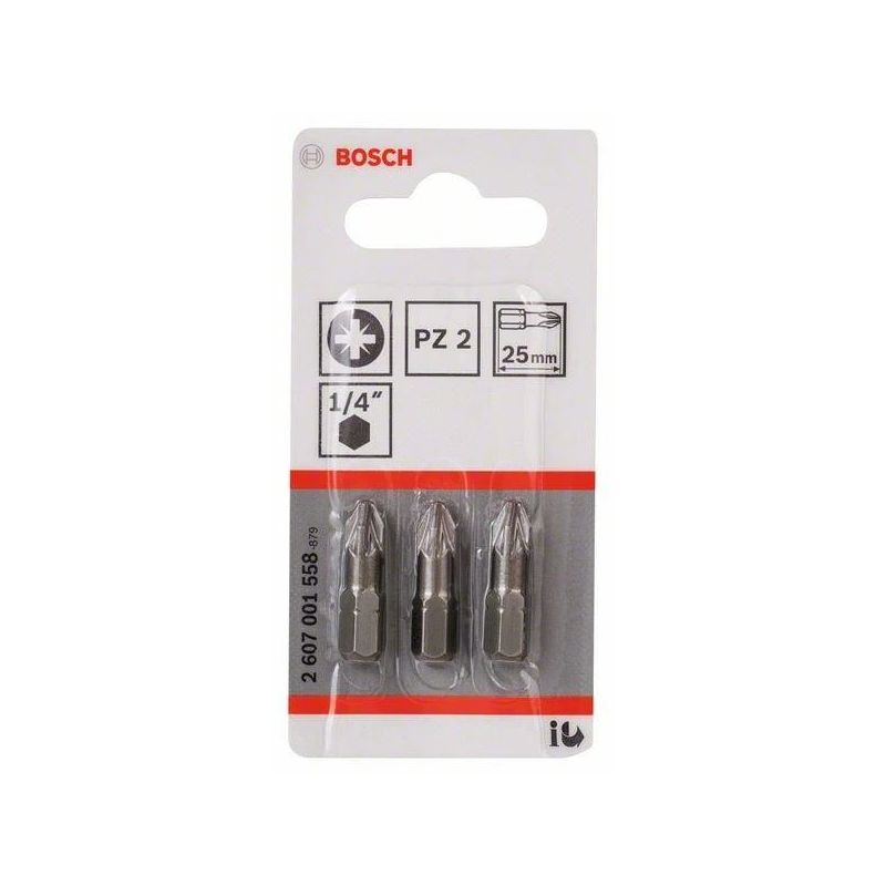 Bosch Extra Hard PZ2 skrūvgriežu galiņi, 25 mm, 3 gab